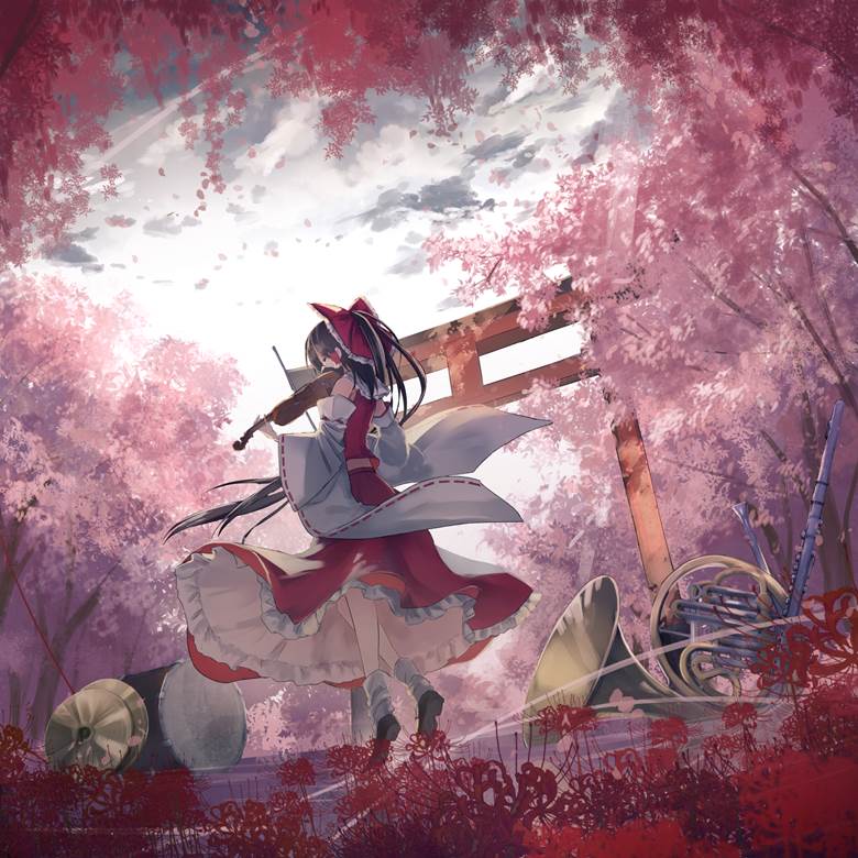 Touhou, reimu hakurei, Touhou musical girls, Touhou CD cover, Torii, Touhou Project 10000+ bookmarks, Team Shanghai Alice, Beautiful Reimu