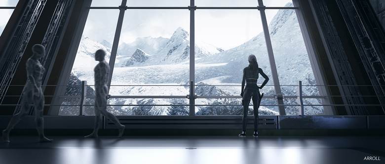 风景, background, mountain, future, scenery, fantasy, winter scene