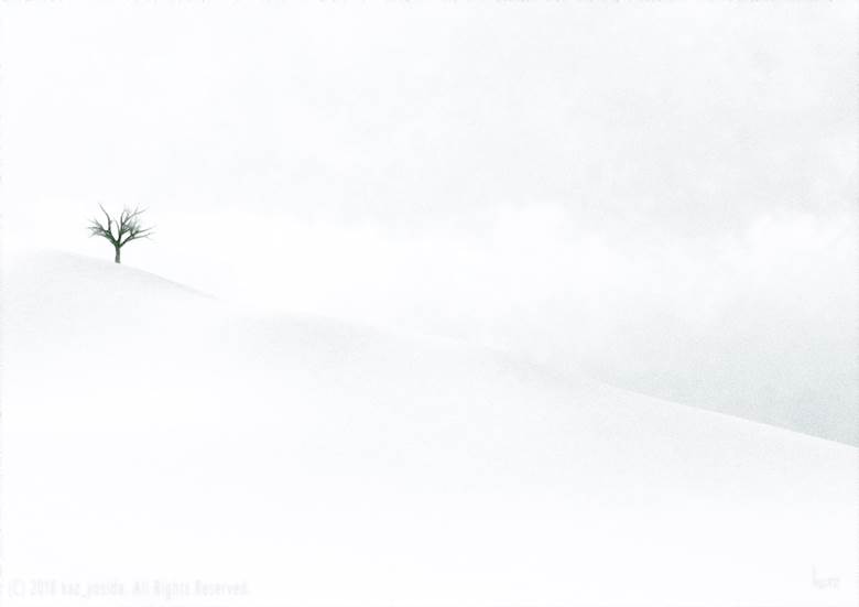 雪雾ゆききり|吉田和彦的冬天风景插画图片
