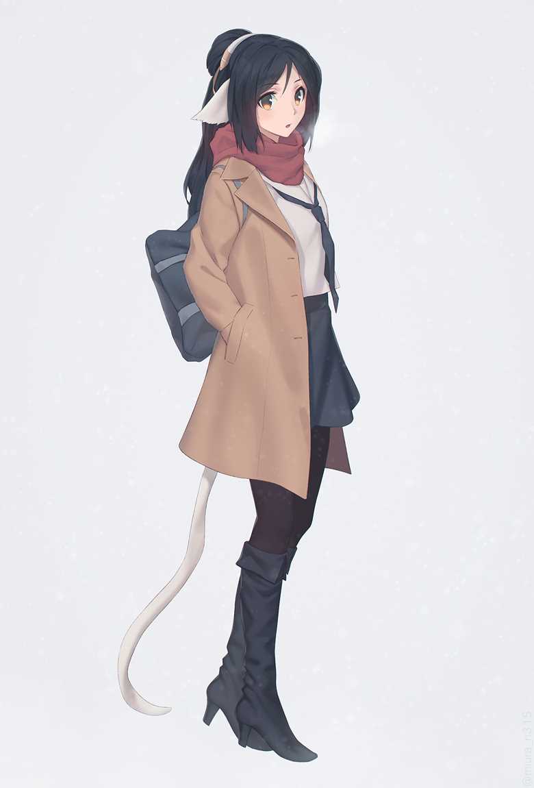 クオン|miura_n315的围围巾的人物插画图片