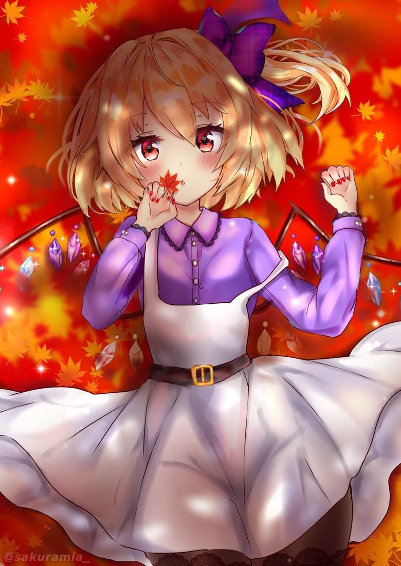 フランちゃんと红叶|樱宫にゃ·的秋天美景插画图片
