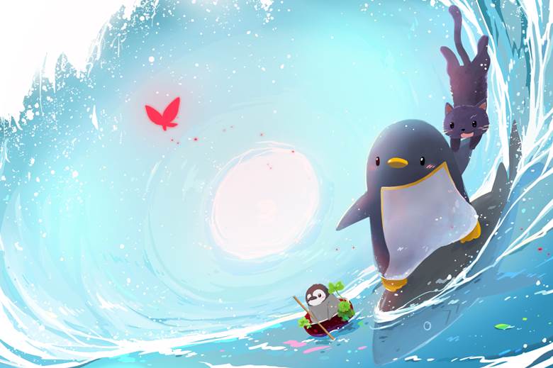 浪|PENGUINKING企鹅大王的企鹅插画图片