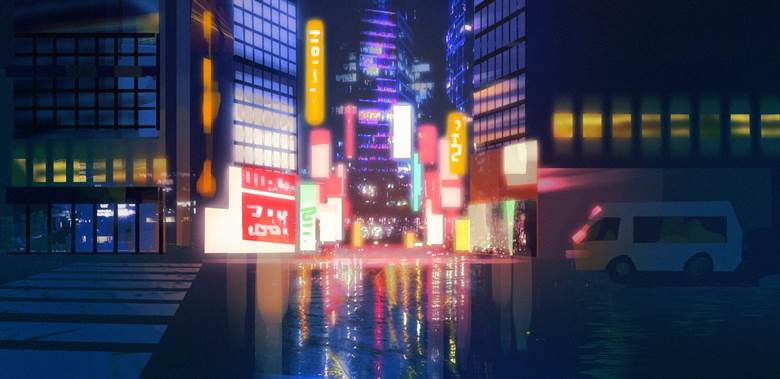 风景, background, 原创, town, city, night view, 原创