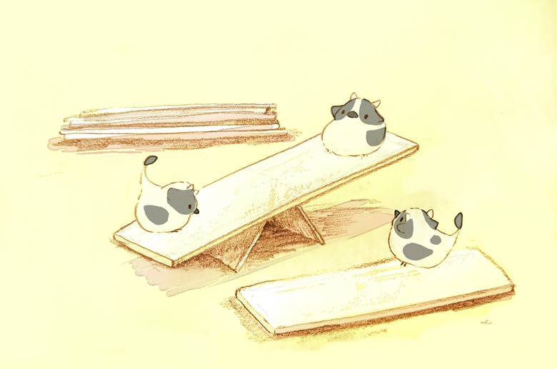 ミルクケーキシーソー|チャイ的Pixiv甜点小鸡插画图片