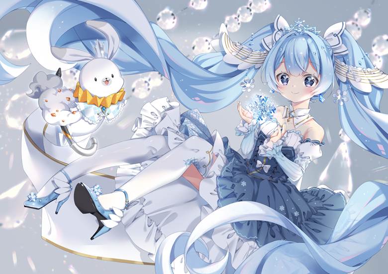 雪ミク2019aram的初音未來壁紙插畫圖片