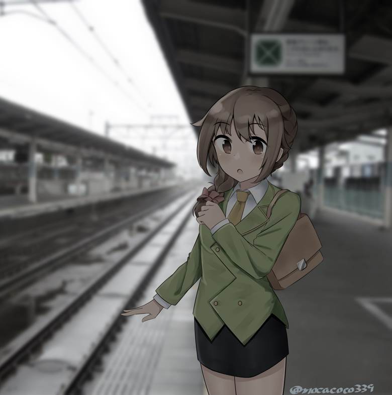 ぷプロデューサーさん|rn0c4的火车车站插画图片