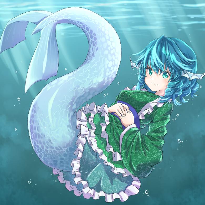 Touhou Project, Wakasagihime, underwater, mermaid, Touhou Project 250+ bookmarks