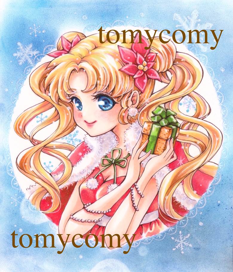 traditional, sailormoon, copic, sailor moon, usagi tsukino, christmas, Sailor Moon 100+ bookmarks