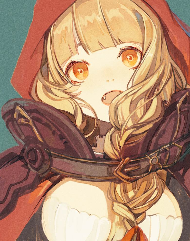 doodle, SINoALICE, akazukin, girl, young girl, small fangs