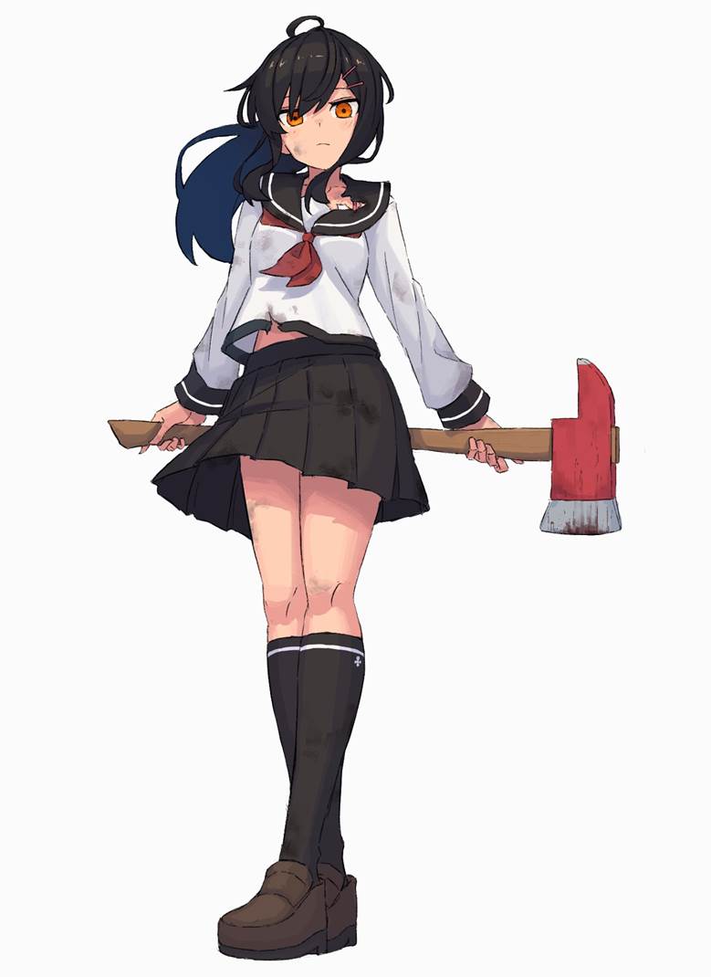 AX|Owozora的水手服少女插画图片