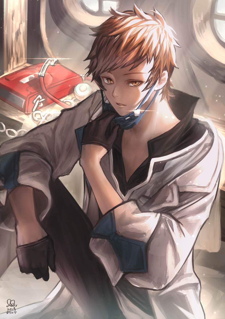 boy, Granblue Fantasy, Gran (GBF), impasto, mask