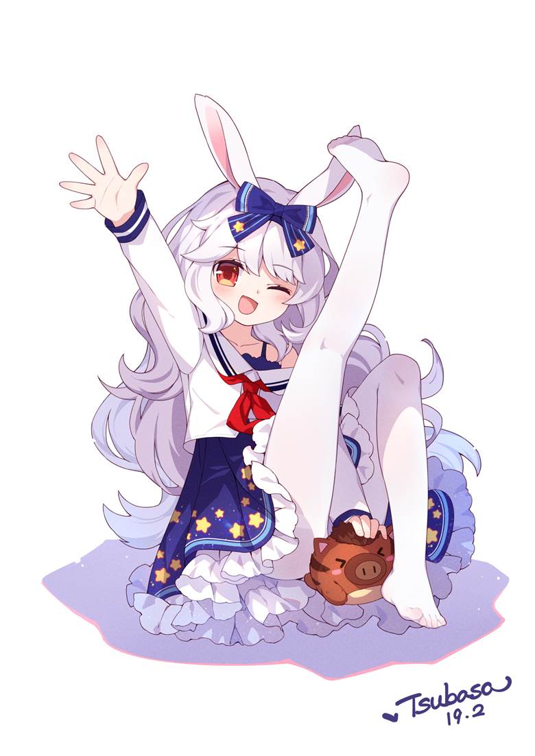 萝莉, 白裤袜, 水手服, hollow of the knee, bunny ears, 原创7500收藏, 白丝足底