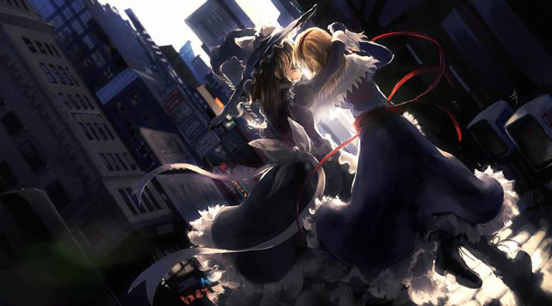 alice, Marisa/Alice, Touhou, yuri, town, city, witch, wizard, marisa, Touhou Project 1000+ bookmarks