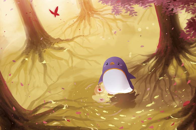 幸福的踪影|PENGUINKING企鹅大王的企鹅插画图片