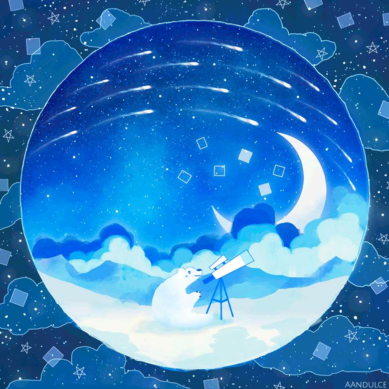 优しい夜|AAndulce的下雪插画图片