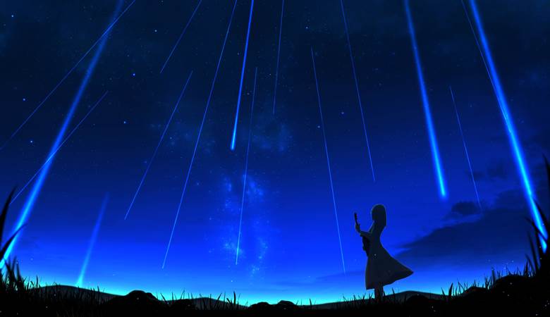 流星に呗う|adsuger的夜景星空插画图片