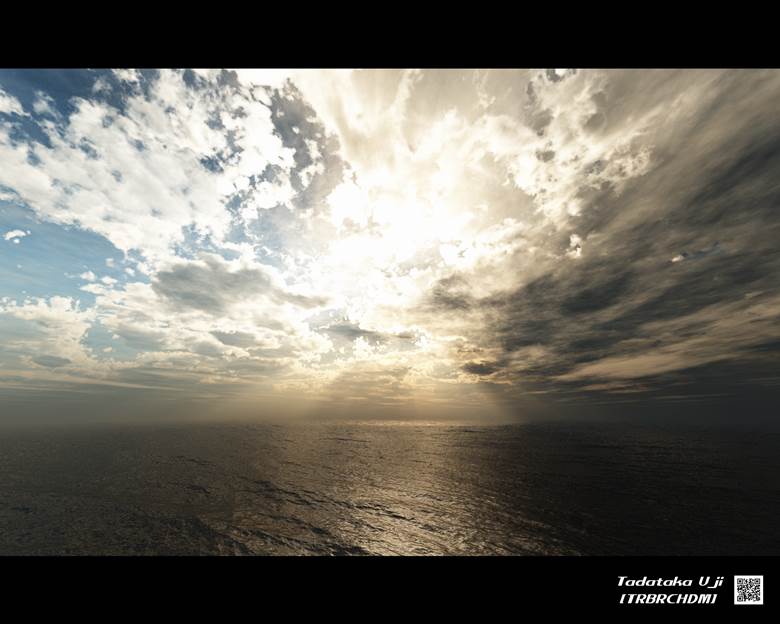 黎明の光|芹沢时雨Vtuber的大海风景插画图片