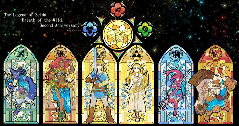 the legend of zelda, Breath of the Wild, Link, zelda, stained glass, The Legend of Zelda 1000+ bookmarks, Princess Zelda, refined taste, The Legend of Zelda 5000+ bookmarks