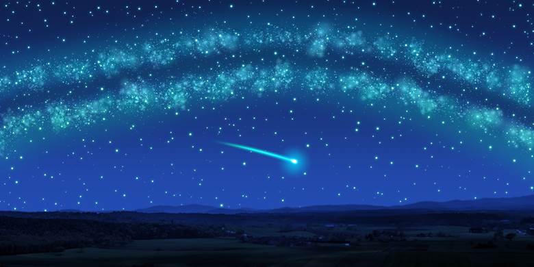 original, starry sky, scenery, night view, milky way, shooting star, nature, country, forest, fantasy