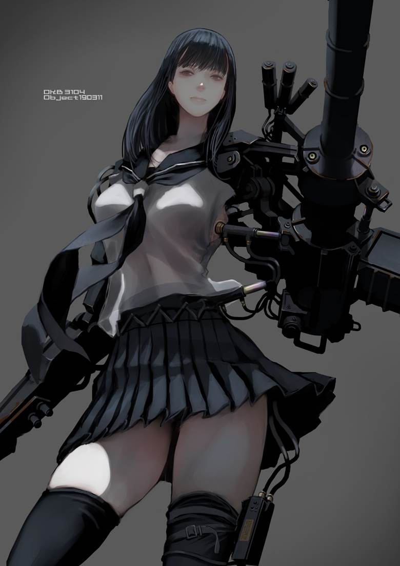 原创, 原创, 女孩子, 机械少女, 机娘, 水手服, 黑长直