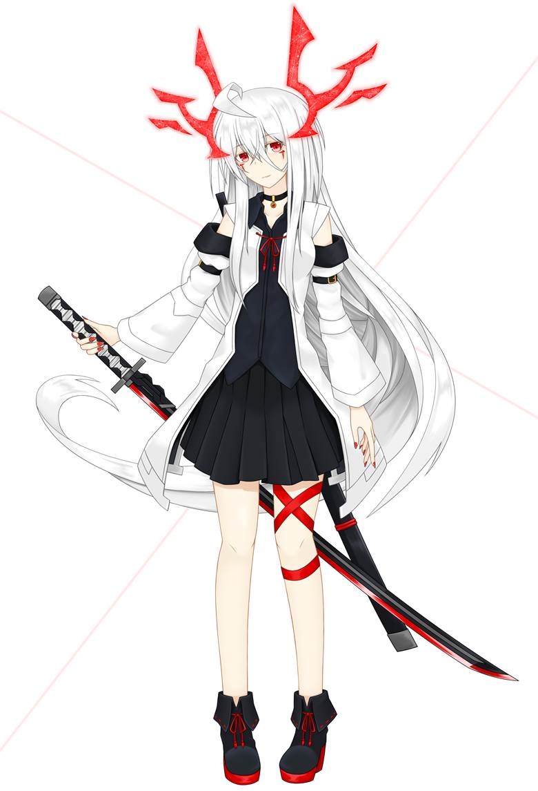 original, creation, white hair, girl, OC, armed girls