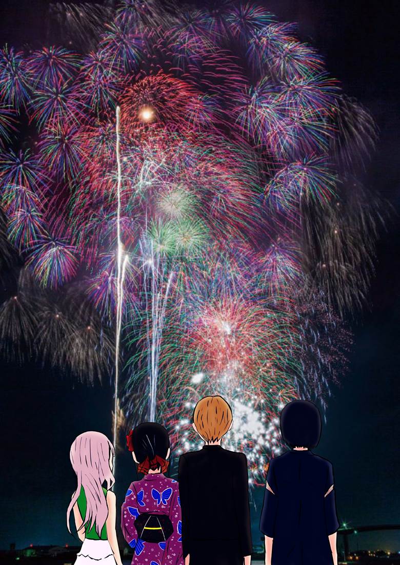 花火hatopp的焰火风景插画图片