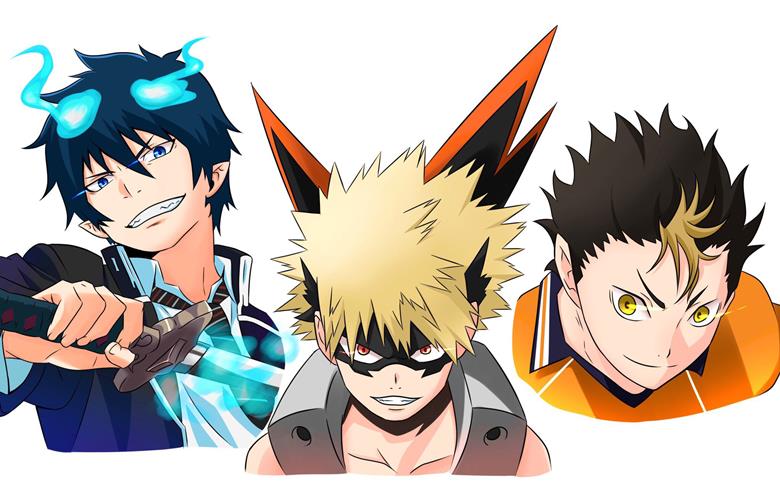 rin okumura, nishinoya yuu, 爆豪胜己, haikyuu, 青之除魔师, 我的英雄学院