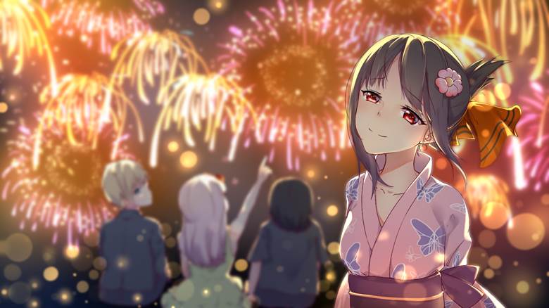 Kaguya Shinomiya, 辉夜大小姐想让我告白~天才们的恋爱头脑战~, drawing on board, 焰火, Anime, two dimensions, 四宫辉夜, 女孩子