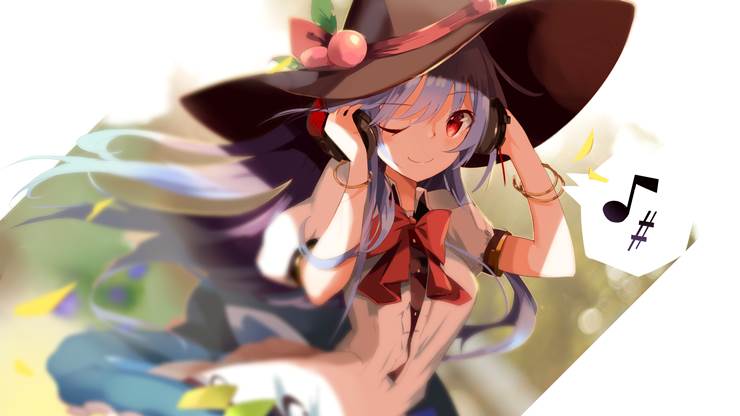 东方Project, tenshi hinanawi, wide brim hat, 抛媚眼, 天子真是天子, Touhou Project 5000+ bookmarks