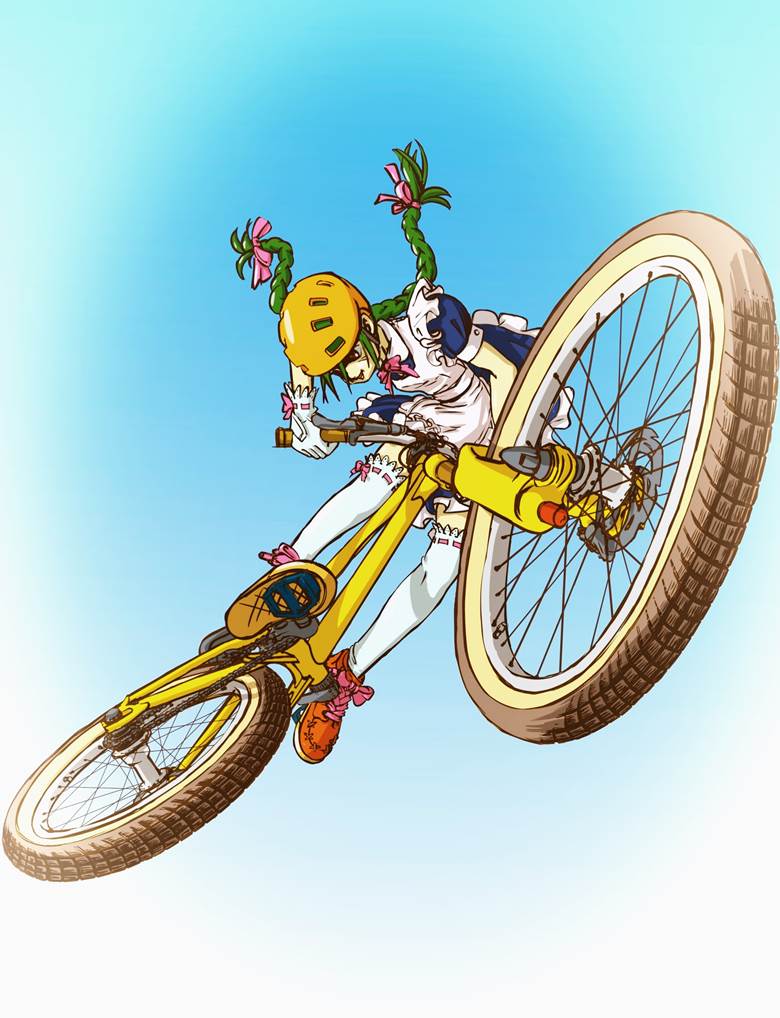 Moto whip|24:00的自行车人物插画图片