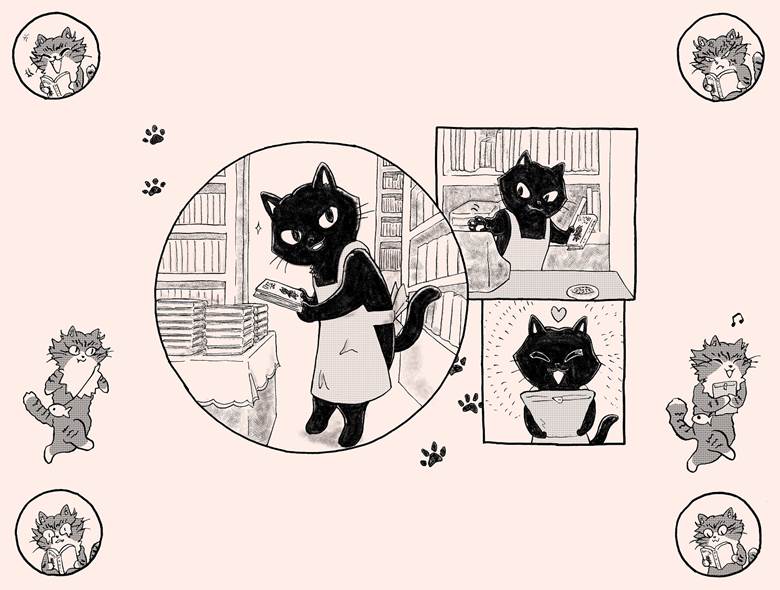 原创, cat, 黑猫, bookshop