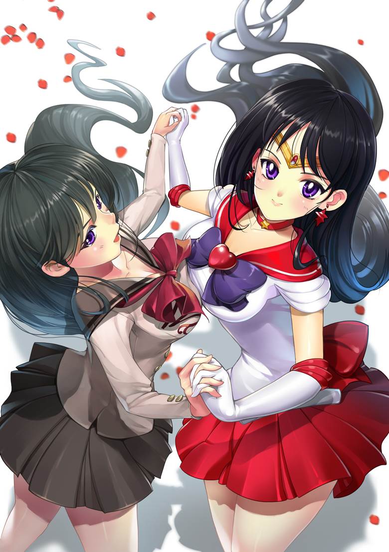 セーラーマーズ変身前后sailor Mars Ruba的美少女战士插画图片 Bobopic