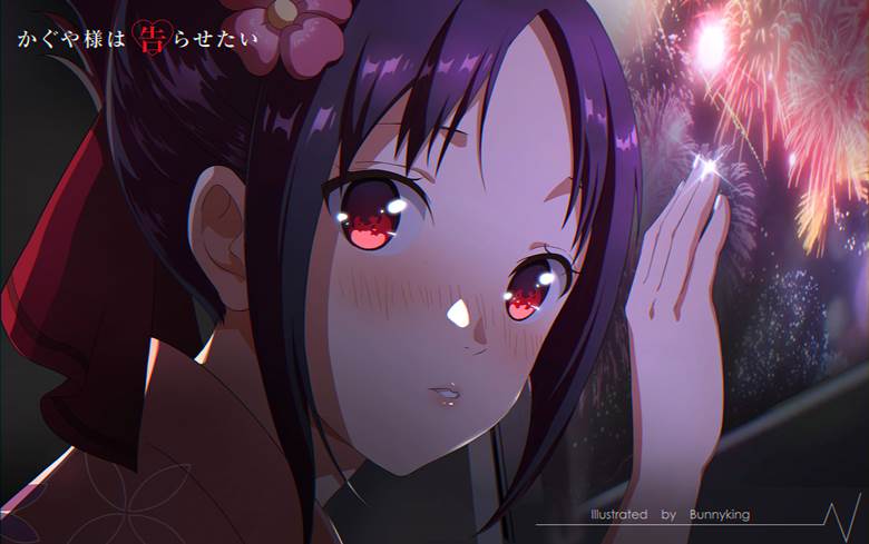 女孩子, 辉夜大小姐想让我告白~天才们的恋爱头脑战~, 四宫辉夜, Kaguya Shinomiya, 辉夜大小姐想让我告白~天才们的恋爱头脑战~, 焰火, night