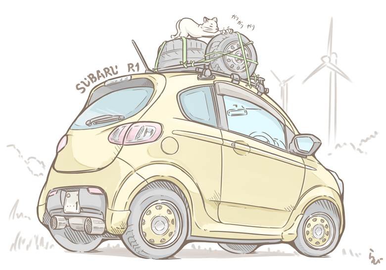 SUBARU R1|らびえぬ。的汽车插画图片