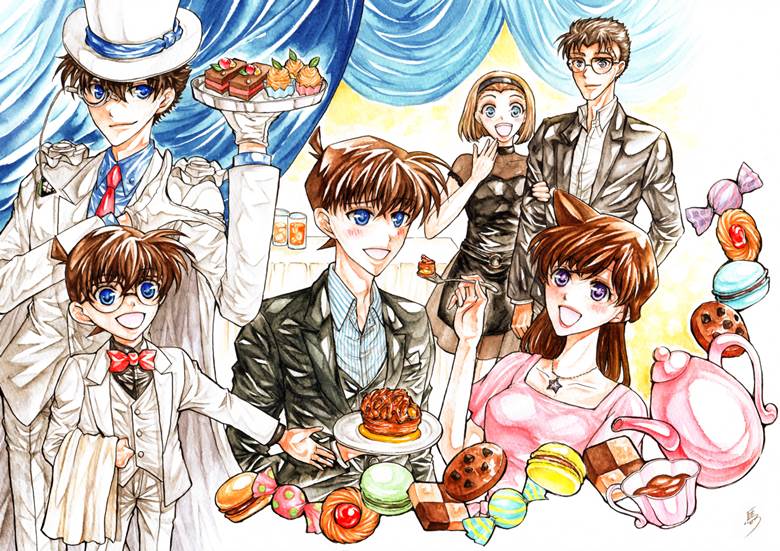 名侦探柯南, Shinichi Kudo, 江户川柯南, Kaitou Kid, 新一×兰, Aoyama-related Works 100+ bookmarks, mouri ran