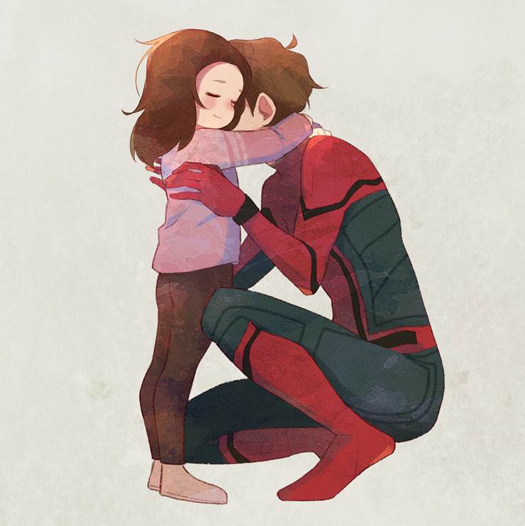 Hug|插画师leels的蜘蛛侠插画图片