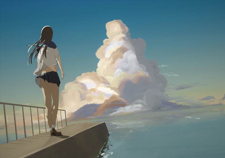 梦见る夏空|haruon.的pixiv云层插画图片
