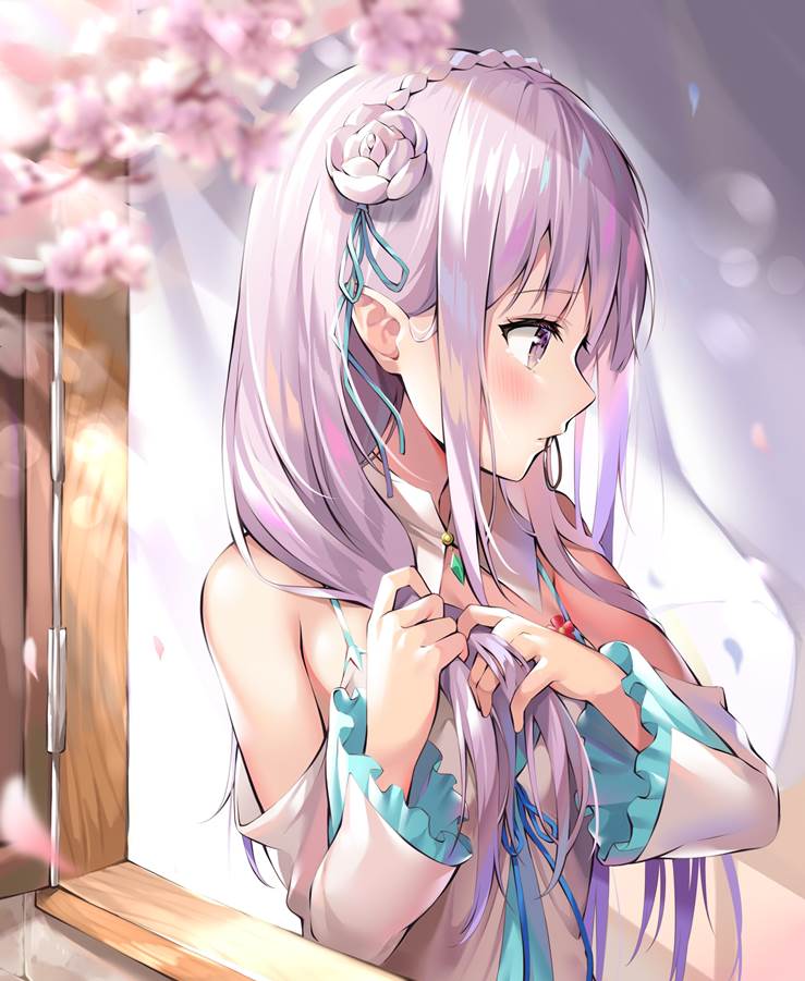 Re:从零开始的异世界生活,头发扎在嘴里,爱蜜莉雅,艾蜜莉亚图片
