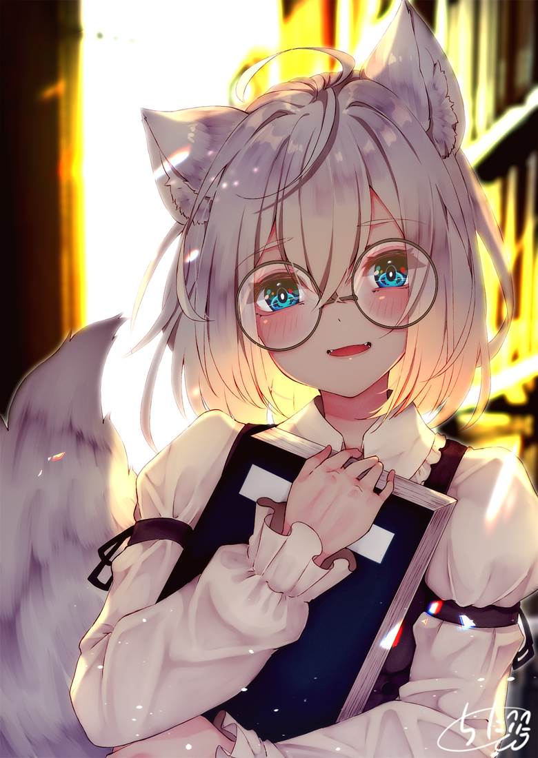原创, 原创, 女孩子, 兽耳, 狐狸, fox ears, foxgirl, 兽耳, 白发, 原创7500收藏