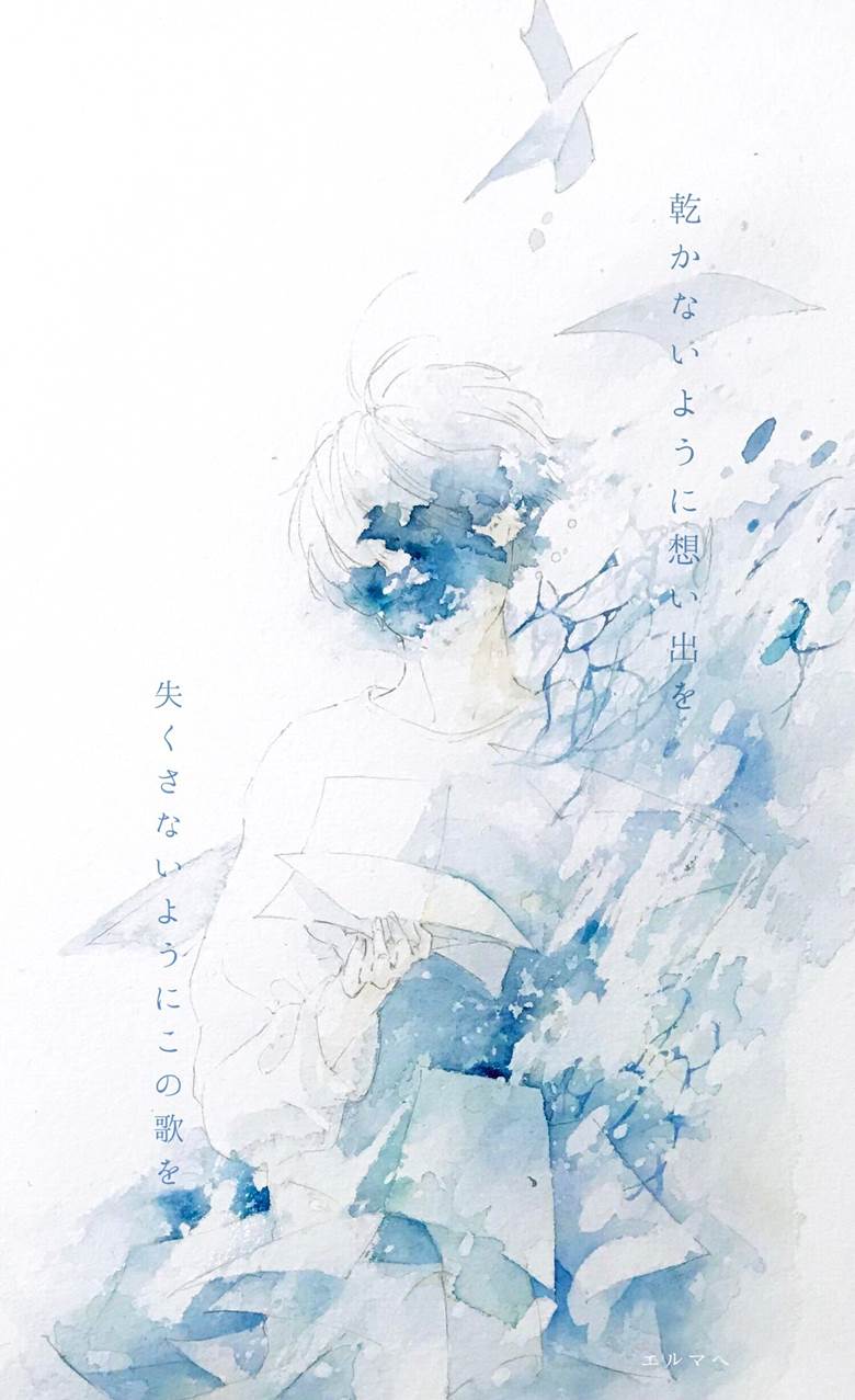 parade, blue, original, transparent watercolor, watercolor