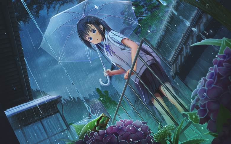 雨の日にすること あいうあぼ リクエスト的紫阳花插画图片 Bobopic