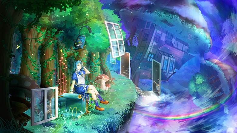 插画, 奇幻, background, 爱丽丝梦游仙境