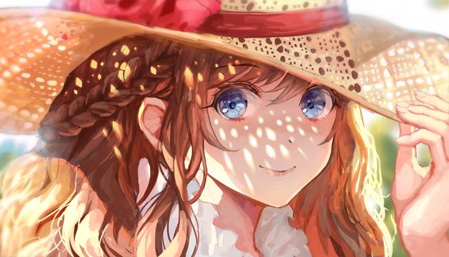光,复古,夏之回忆,小女孩,草帽图片