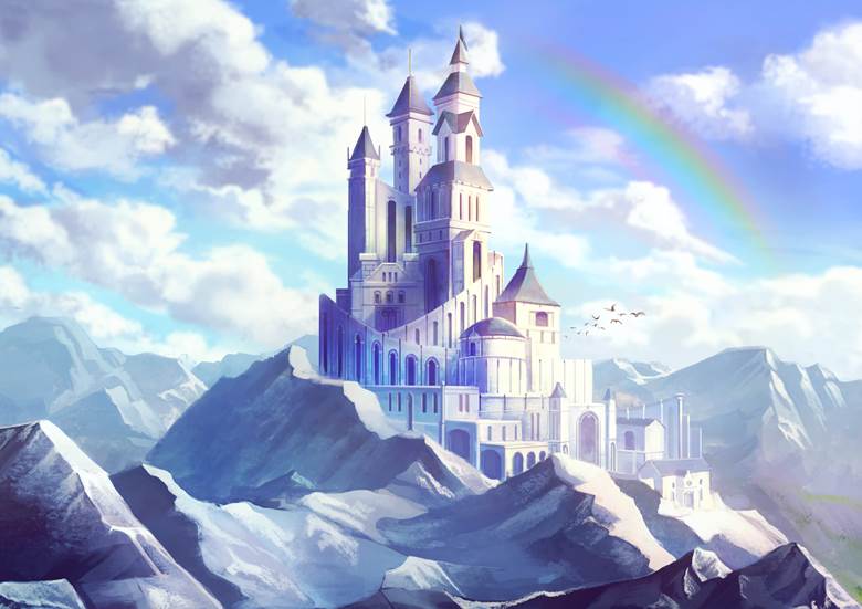 Blue Castle|GaskullMille的pixiv奇幻风景插画图片
