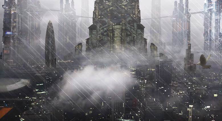 原创, 风景, background, 概念艺术, city, sky, rain