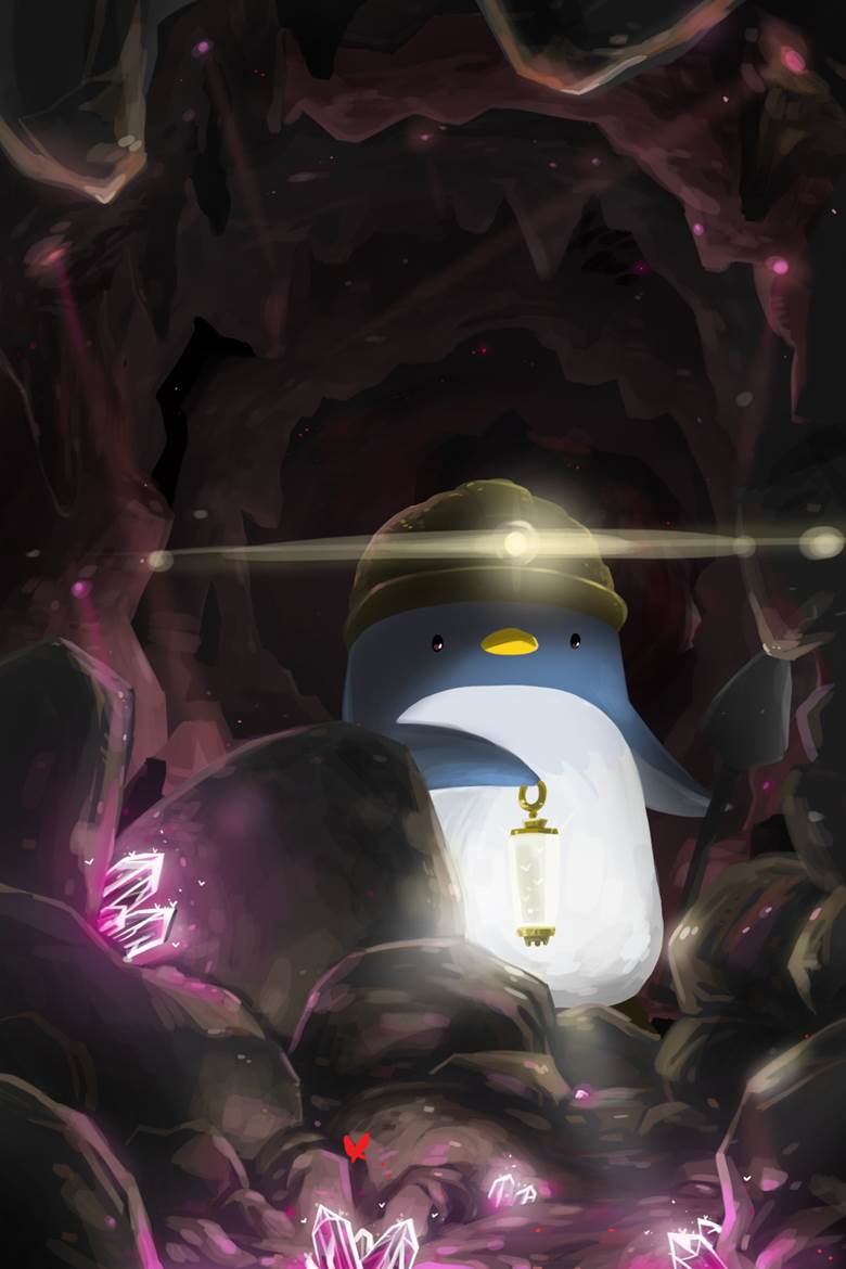 洞穴|PENGUINKING企鹅大王的企鹅插画图片