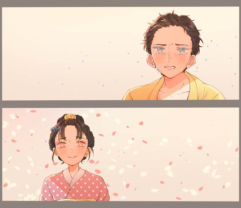 Demon Slayer: Kimetsu no Yaiba, Akaza, Koyuki, illustration, Hakuji/Koyuki, crying like a baby, Demon Slayer 500+ bookmarks