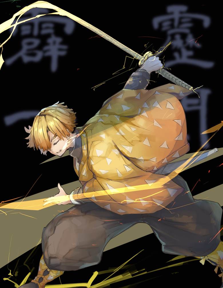 Demon Slayer: Kimetsu no Yaiba, Zenitsu Agatsuma, Demon Slayer 500+ bookmarks