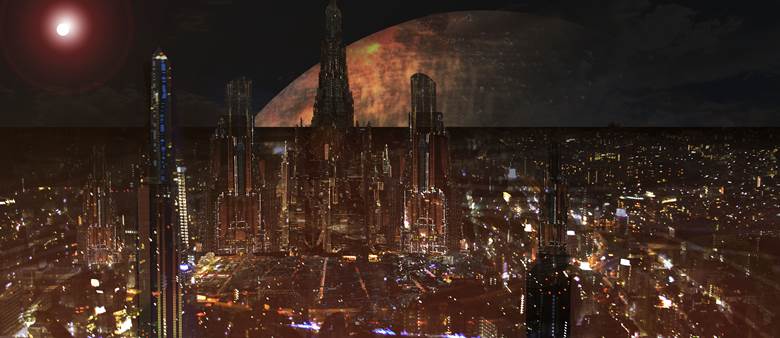 原创, 风景, background, 概念艺术, city, sky, universe, 太阳, planet