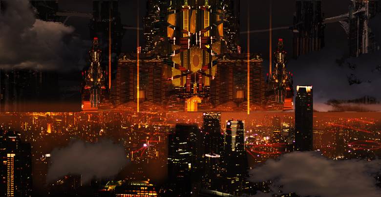 原创, 风景, background, 概念艺术, sky, city, 云, hikaru, darkness